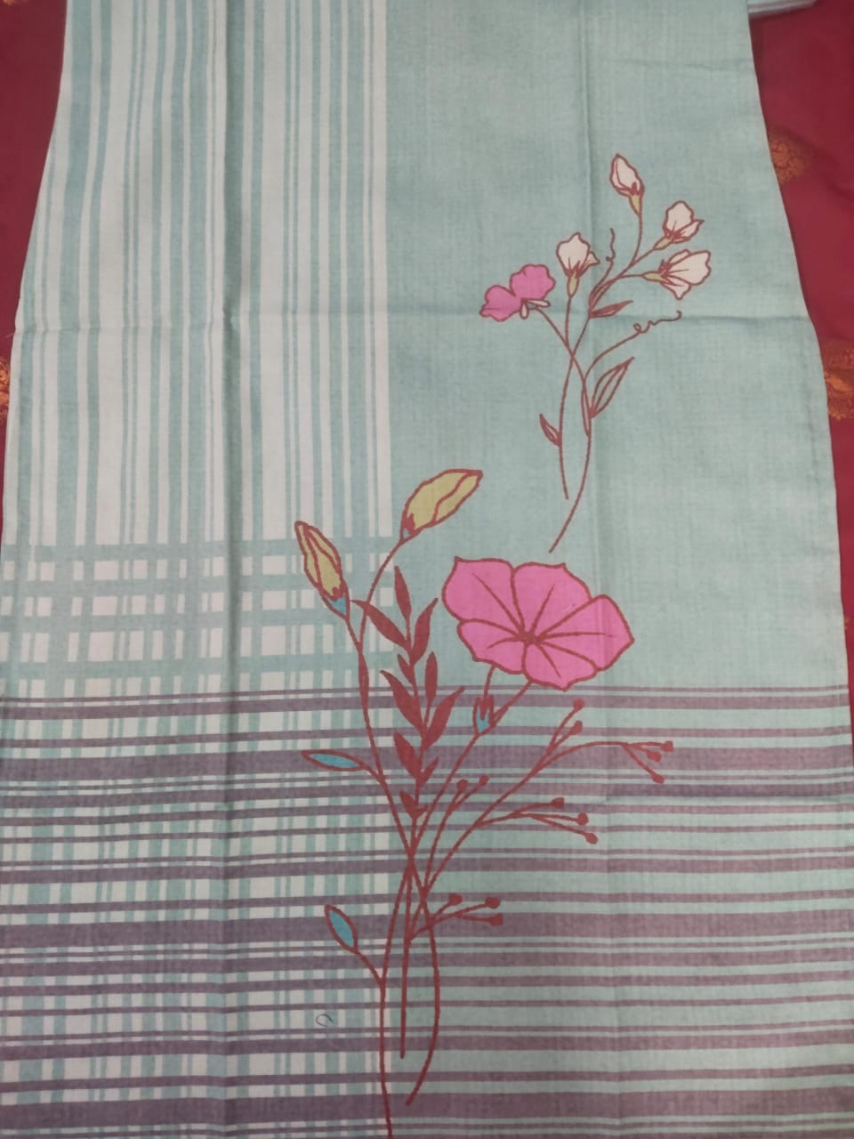 Mandarin Collar Cotton Fabric Straight Kurti - Image 4